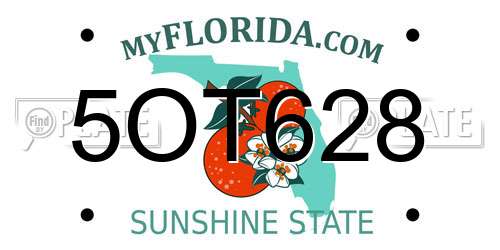 5OT628 Florida License Plate
