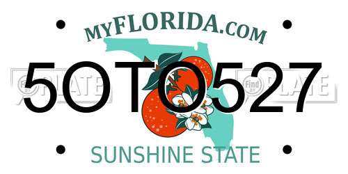 5OTO527 Florida License Plate