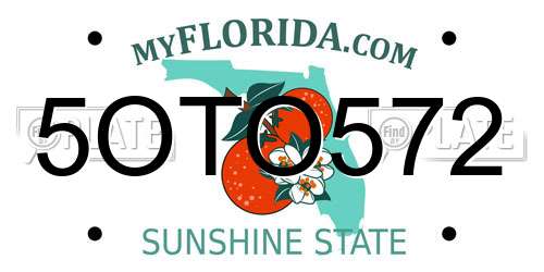 5OTO572 Florida License Plate