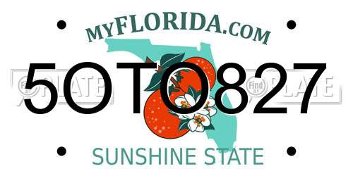 5OTO827 Florida License Plate