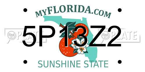 5P13Z2 Florida License Plate