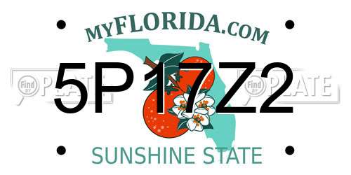5P17Z2 Florida License Plate
