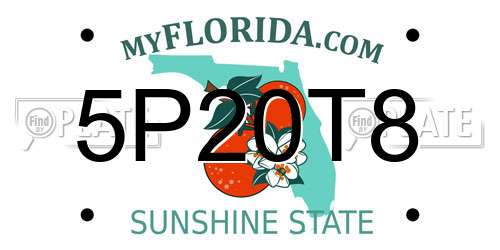 5P20T8 Florida License Plate
