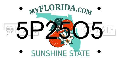 5P25O5 Florida License Plate