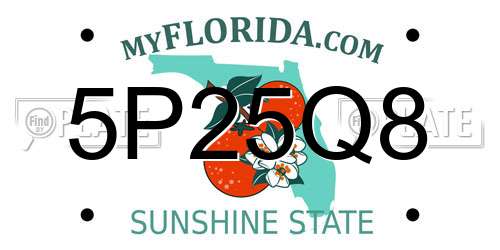 5P25Q8 Florida License Plate