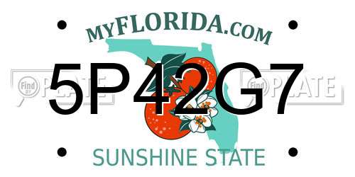 5P42G7 Florida License Plate