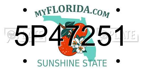5P47251 Florida License Plate