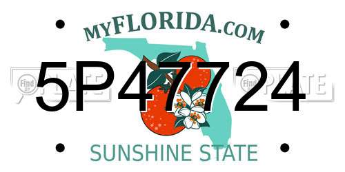 5P47724 Florida License Plate