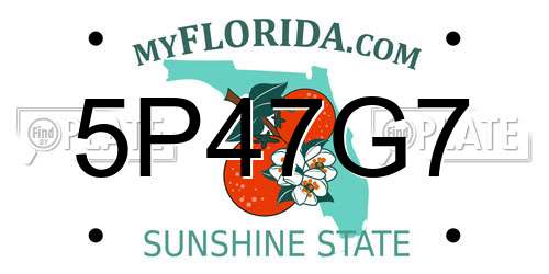 5P47G7 Florida License Plate