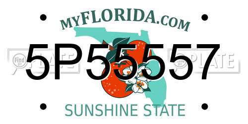 5P55557 Florida License Plate