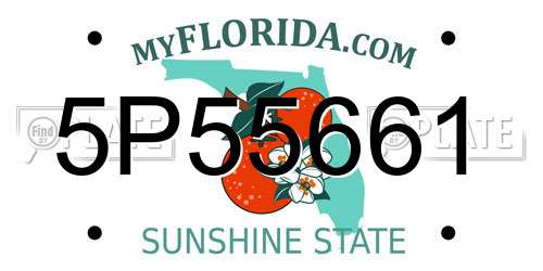 5P55661 Florida License Plate
