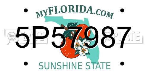 5P57987 Florida License Plate