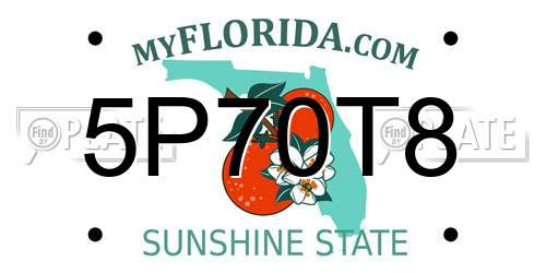 5P70T8 Florida License Plate