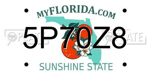5P70Z8 Florida License Plate