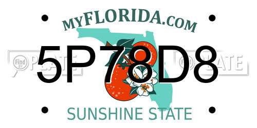 5P78D8 Florida License Plate