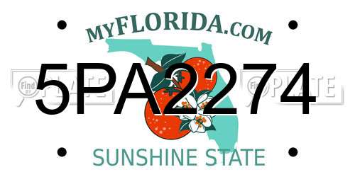 5PA2274 Florida License Plate
