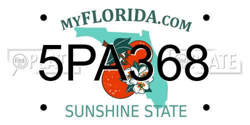 5PA368 Florida License Plate