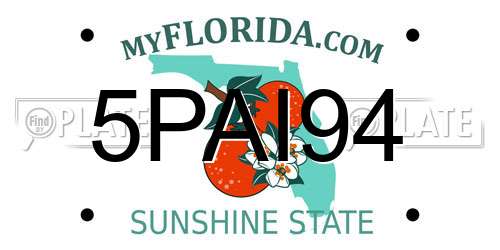 5PAI94 Florida License Plate