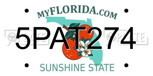5PAT274 Florida License Plate