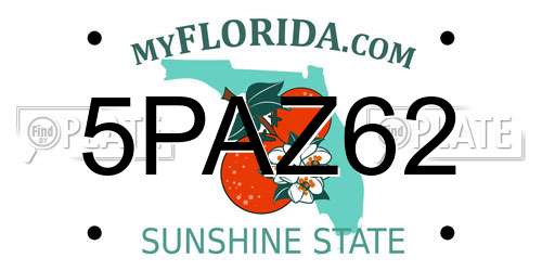 5PAZ62 Florida License Plate
