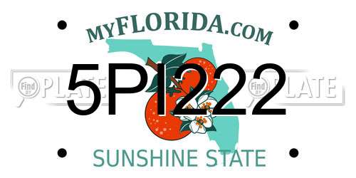 5PI222 Florida License Plate