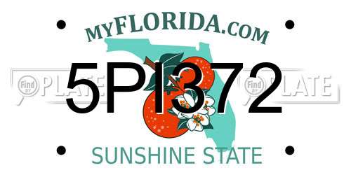 5PI372 Florida License Plate