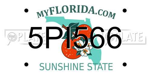 5PI566 Florida License Plate