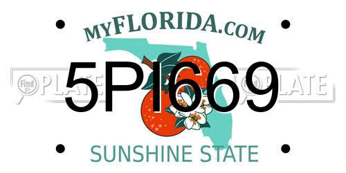 5PI669 Florida License Plate