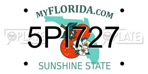 5PI727 Florida License Plate