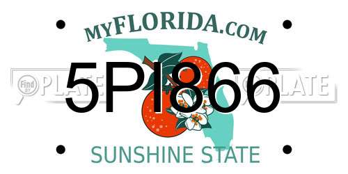 5PI866 Florida License Plate