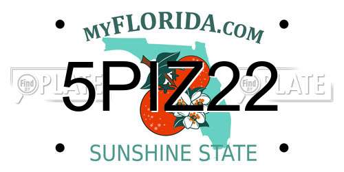 5PIZ22 Florida License Plate