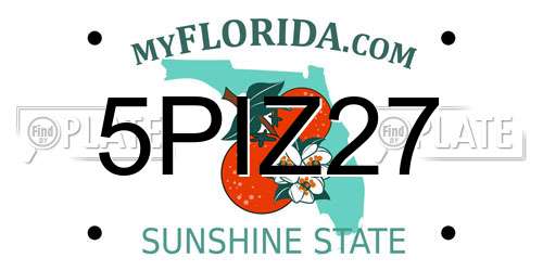 5PIZ27 Florida License Plate
