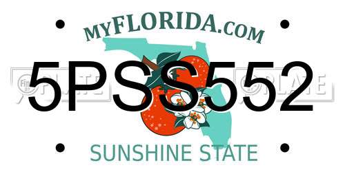 5PSS552 Florida License Plate
