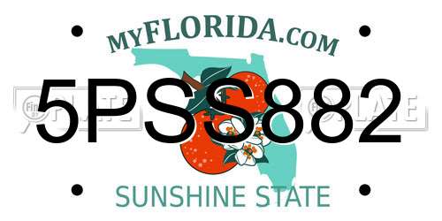 5PSS882 Florida License Plate