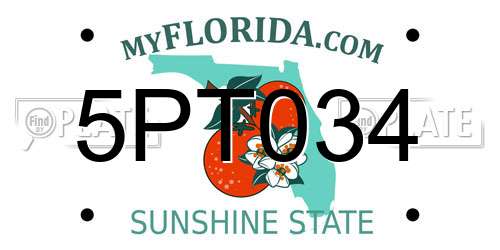 5PT034 Florida License Plate