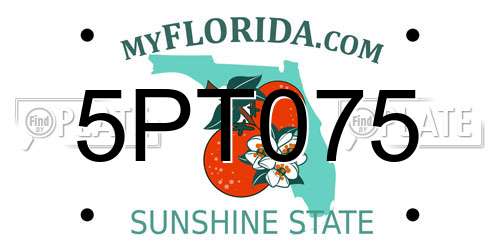 5PT075 Florida License Plate