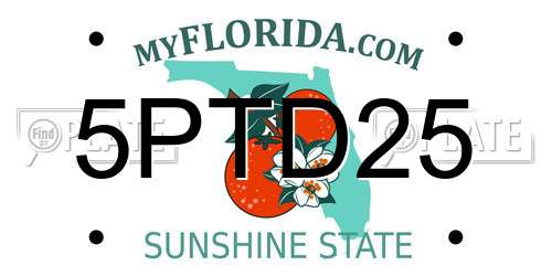 5PTD25 Florida License Plate