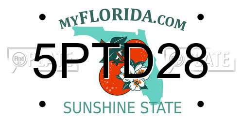 5PTD28 Florida License Plate
