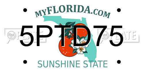 5PTD75 Florida License Plate