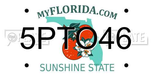 5PTO46 Florida License Plate