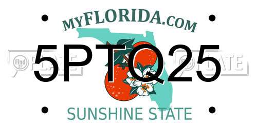 5PTQ25 Florida License Plate