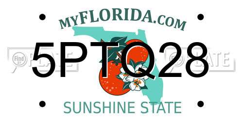 5PTQ28 Florida License Plate
