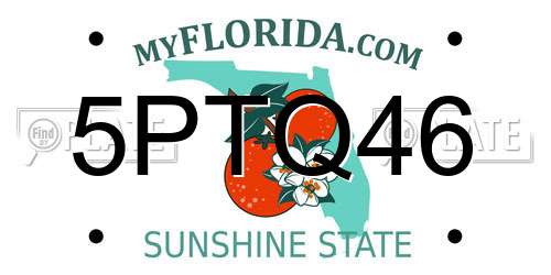 5PTQ46 Florida License Plate