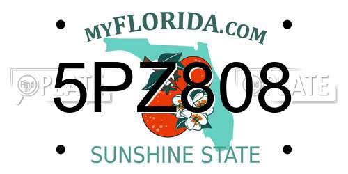 5PZ808 Florida License Plate
