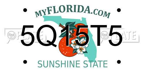5Q15T5 Florida License Plate