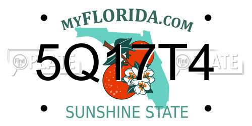 5Q17T4 Florida License Plate