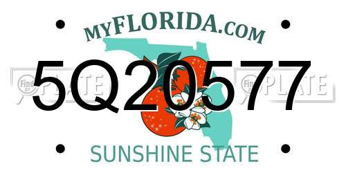 5Q20577 Florida License Plate