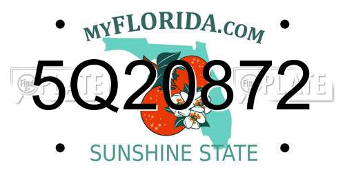 5Q20872 Florida License Plate