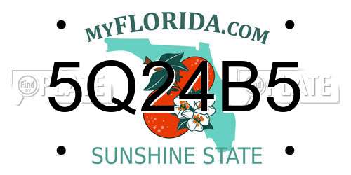 5Q24B5 Florida License Plate