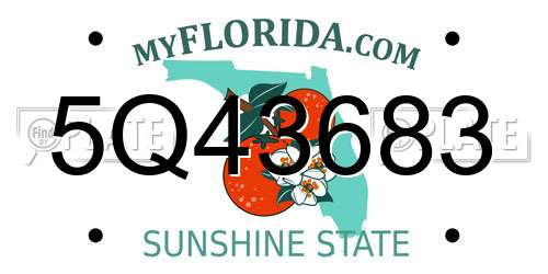5Q43683 Florida License Plate